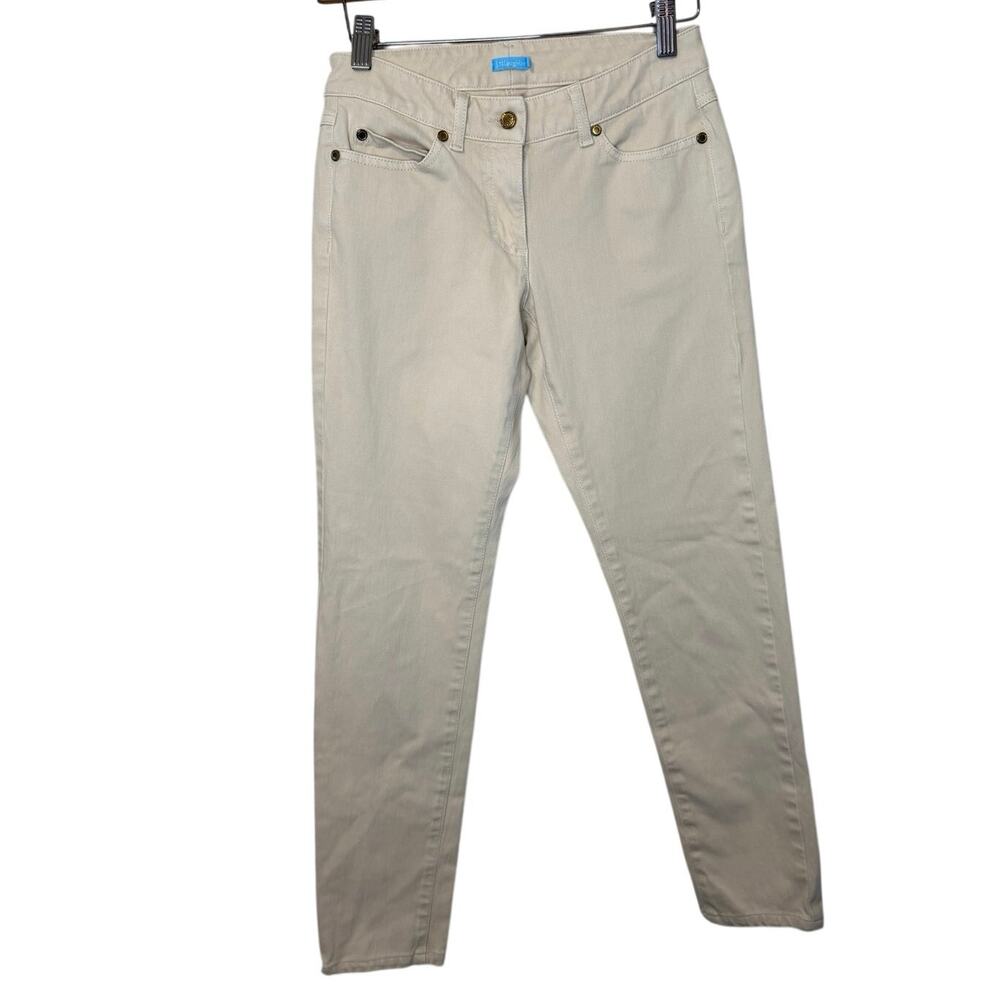 J. McLaughlin Y2K Minimalist Khaki Low Rise Skinny Jeans Workwear Size 00